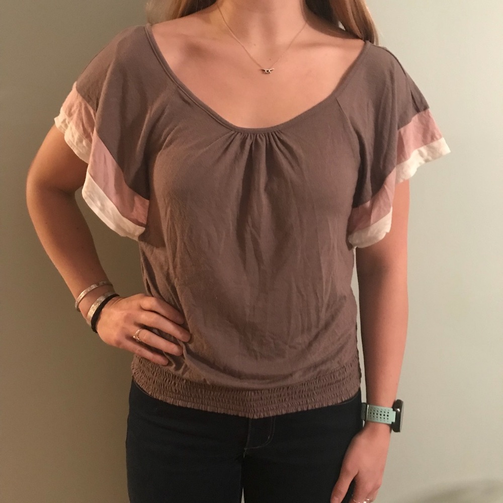American Eagle Short Sleeve Tie Back Shirt